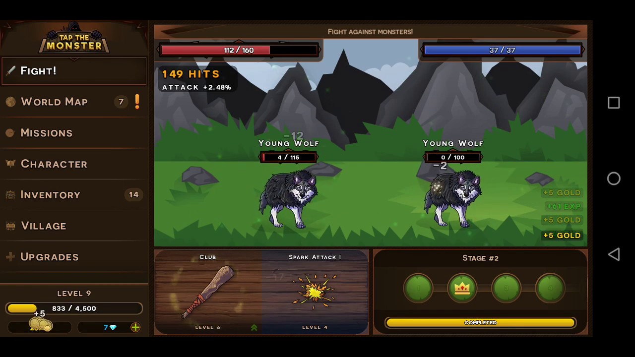 Tap the Monster - Medieval RPG Clicker Android Gameplay