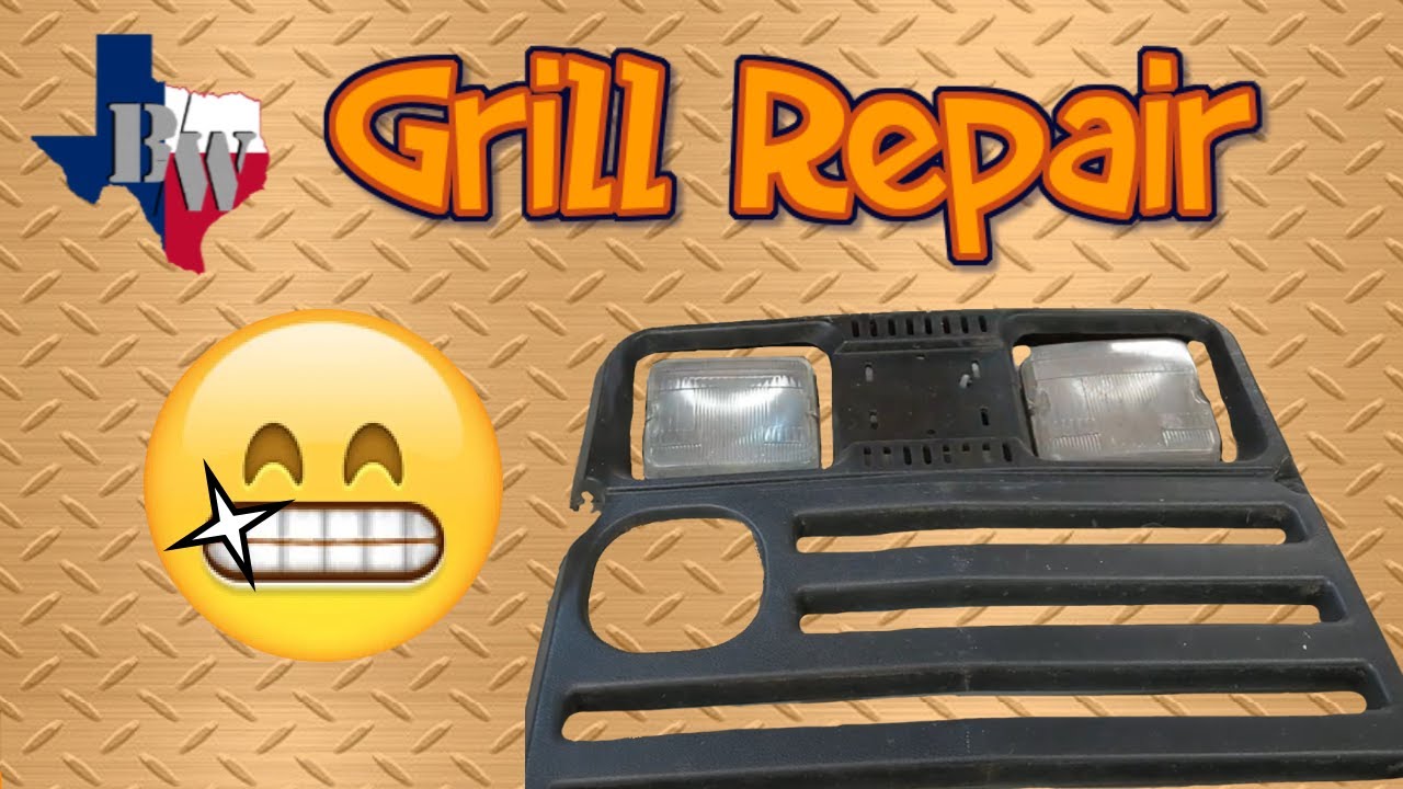 Cracked and Damaged Plastic Grill Repair   Kubota G4200 Garden Tractor Restoration Part 20
