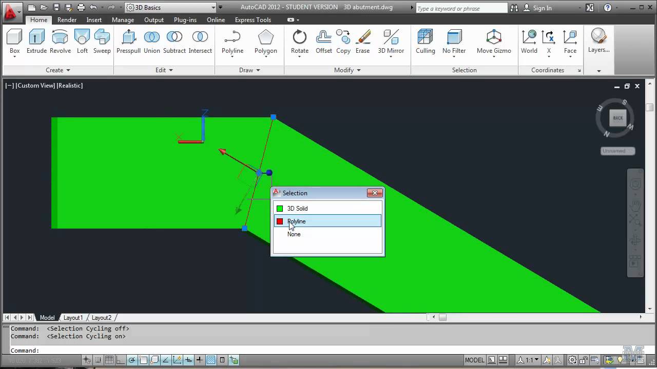 AutoCad 17 - Drawing a bridge abutment in 3D