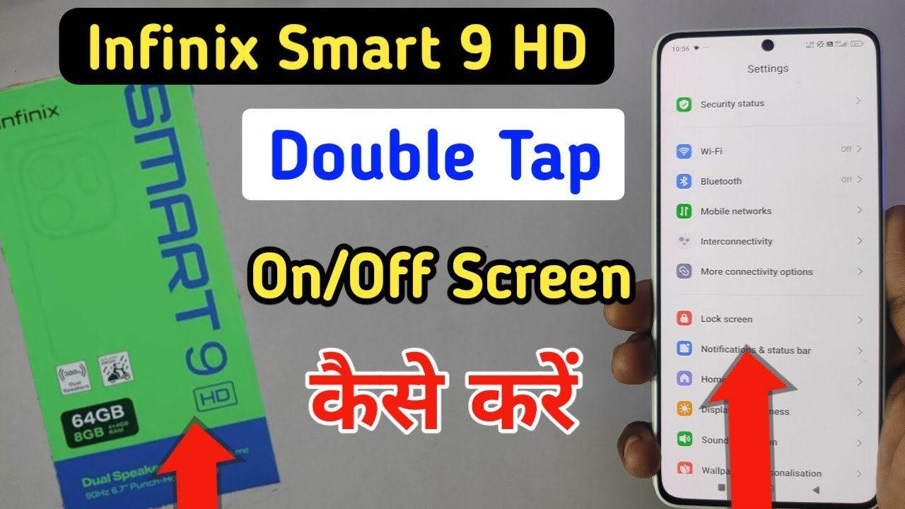 How to enable double tap to on in Infinix smart 9 hd | Infinix smart 9 hd me double tap to screen