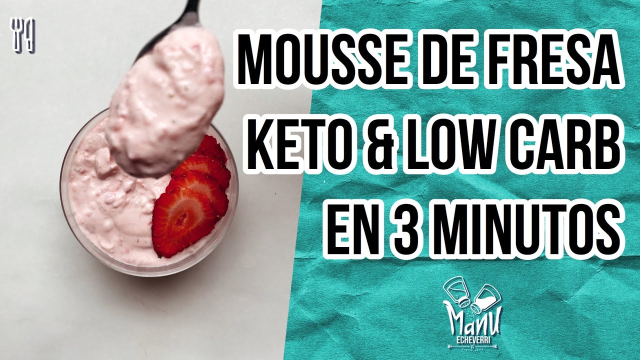 🍓MOUSSE DE FRESA KETO EN 3 MINUTOS POSTRE FACIL Y RAPIDO | KETO STRAWBERRY MOUSSE | Manu Echeverri