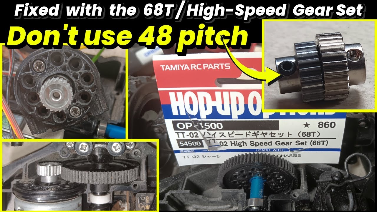 (TT-02) Strip Spur & Pinion: 