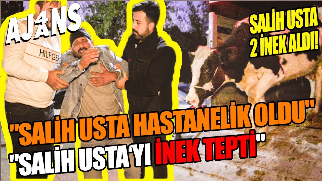 Bu G&ouml;r&uuml;nt&uuml;ler Şaka Değil! Salih Usta İnek Tepmesiyle Yere Serildi, Hastanelik Oldu! #salihusta