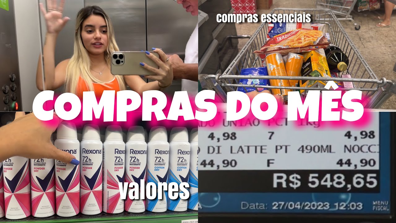 COMPRAS DO MÊS NO MERCADO! 🛒 QUANTO FICOU??