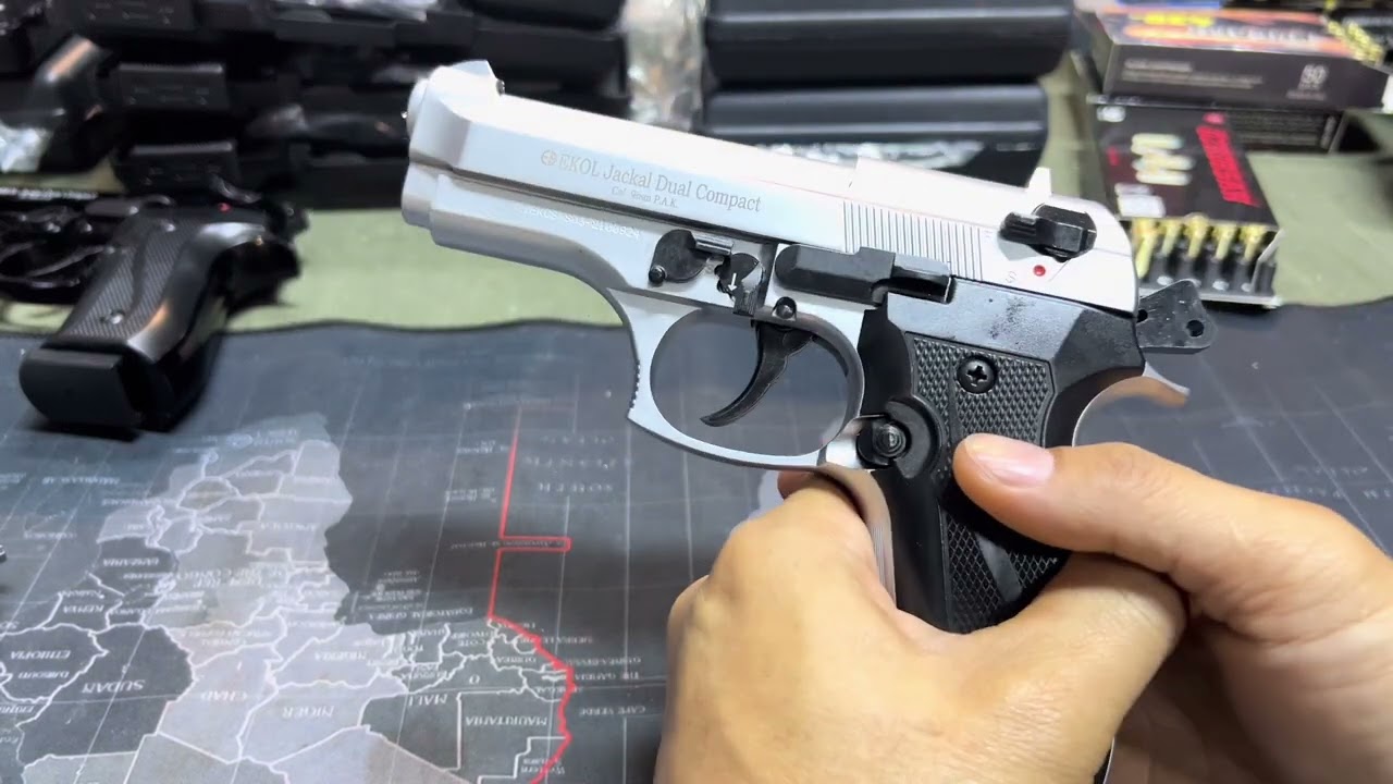 เบเร็ตต้า 92 คอมแพ็ค ฟูลออโต้ รัวได้สะใจ แบลงค์กันงานของ EKOL รุ่น JACKAL DUAL COMPACT