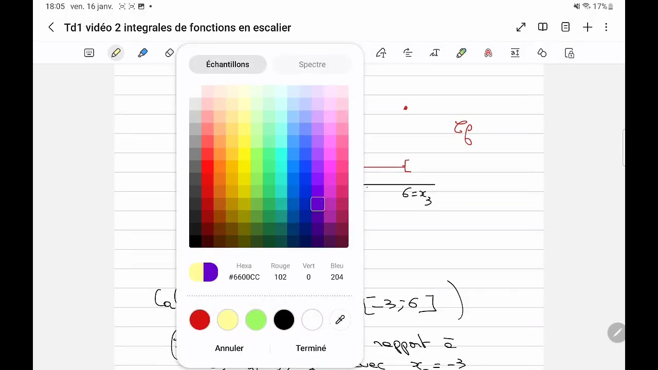 Vidéo 2 integrale I(f) d’une fonction en escalier