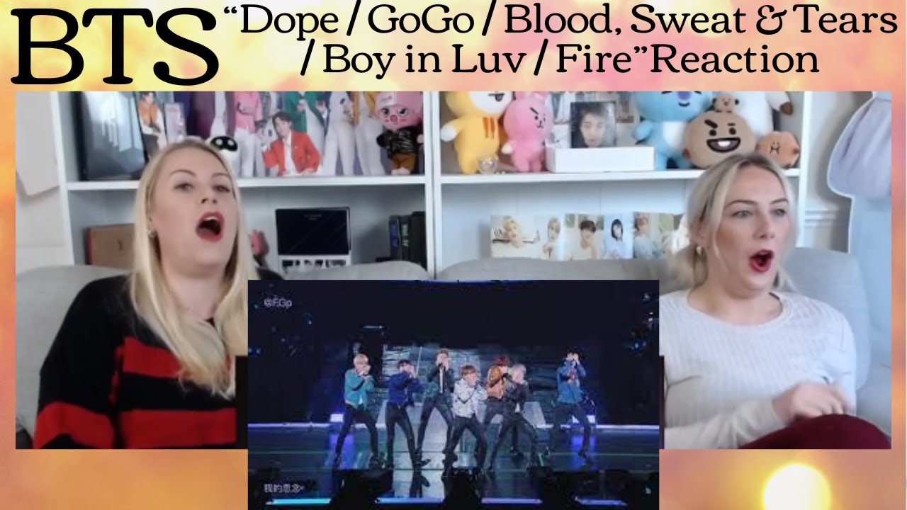 BTS: попурри «Dope / GoGo / Blood Sweat & Tears / Boy in Luv / Fire» — реакция