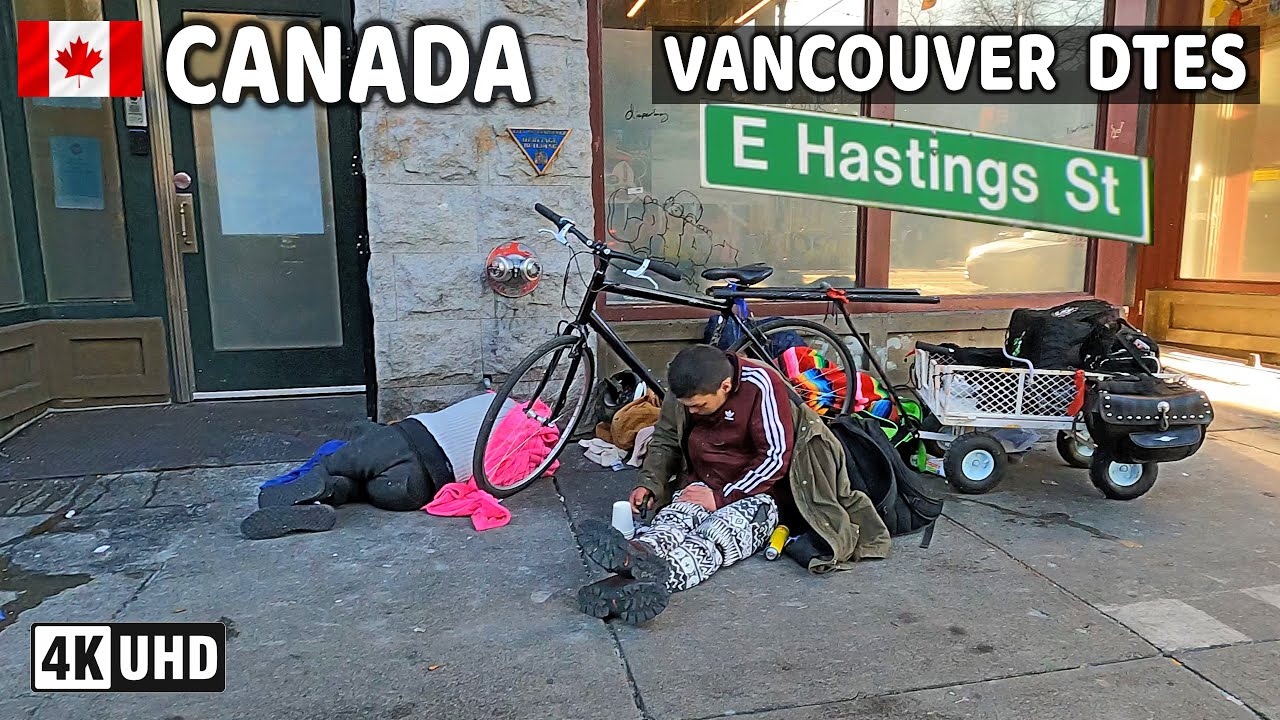 🇨🇦 【4K】 East Hastings St. Downtown Vancouver BC, Canada. Street Walk. Go Pro Hero 13.