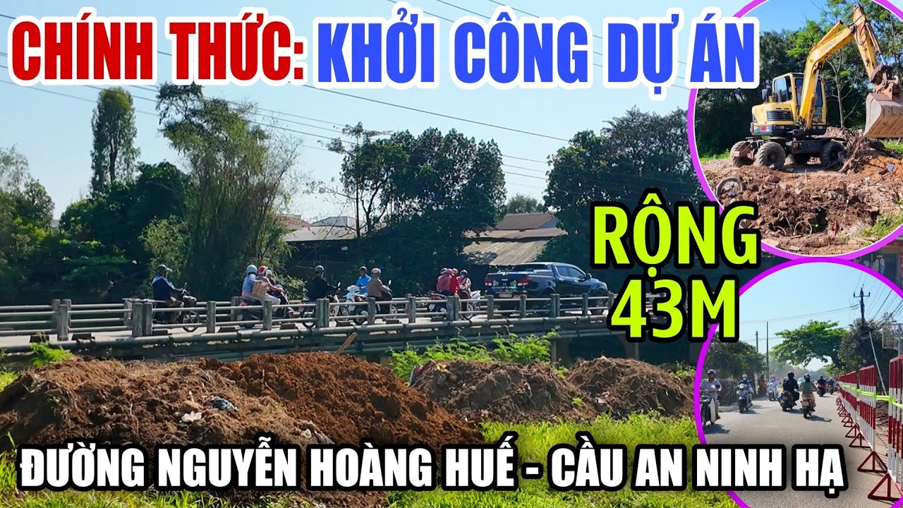 NÓNG HUẾ THI CÔNG DỰ ÁN ĐƯỜNG NGUYỄN HOÀNG CẦU AN NINH HẠ RỘNG 43M KẾT NỐI CẦU VƯỢT SÔNG HƯƠNG (1/3)