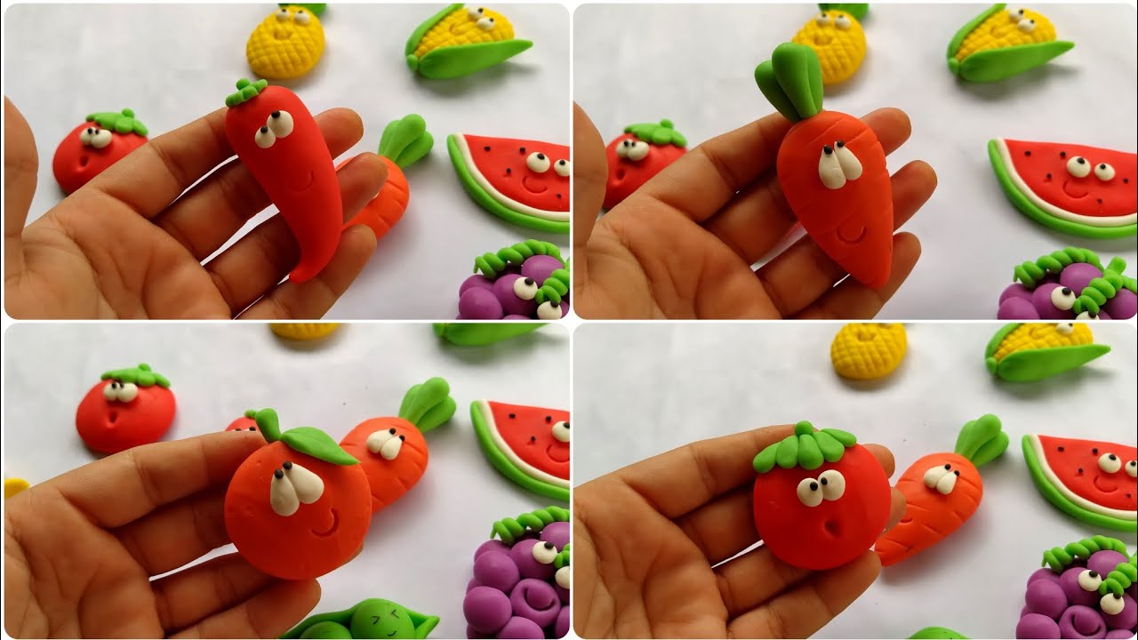 como fazer imã de geladeira frutinhas em biscuit sem moldes