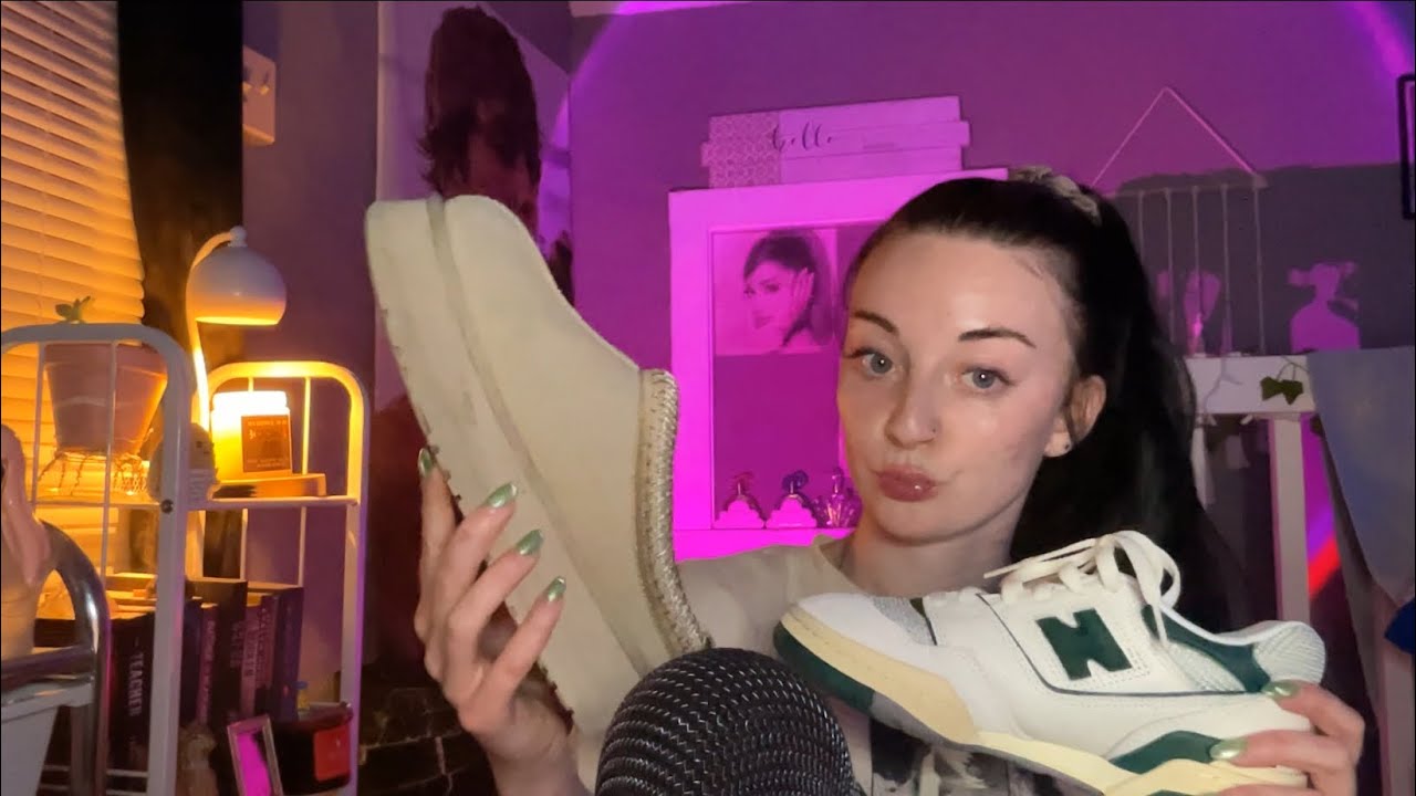 ASMR ON MY SHOE COLLECTION !!! 👟👢👡 tapping, scratching, whispers, tongue clicking 💕