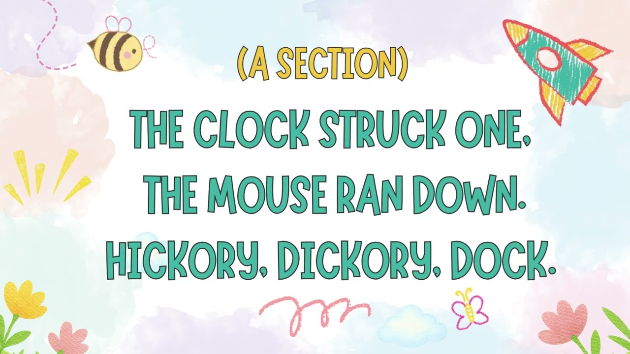 Hickory, Dickory, Dock Lyrics (so-la-so-mi version) [Elementary Music]