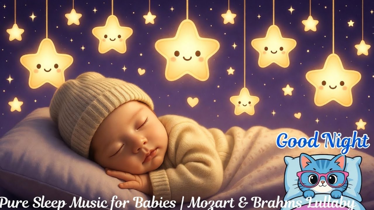 Baby Sleep Music 🎶 Baby Sleep Fast 🌙 Beat Insomnia in 3 Minutes 💖Mozart & Brahms Lullaby