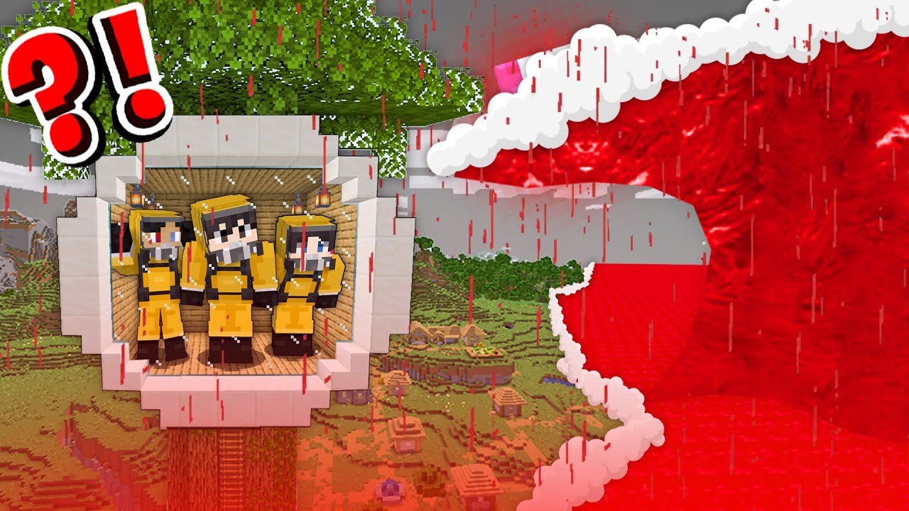 BLOOD TSUNAMI Vs Tree Bunker In Minecraft!