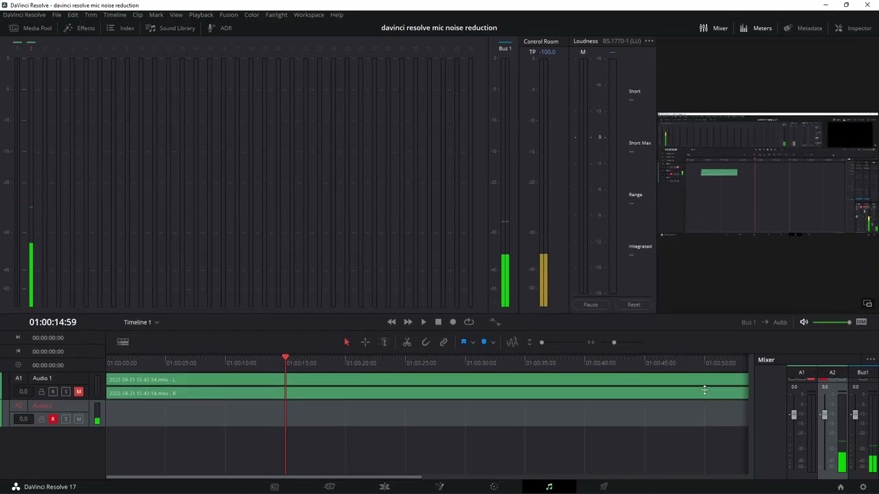 microphone noise reduction in DaVinci Resolve