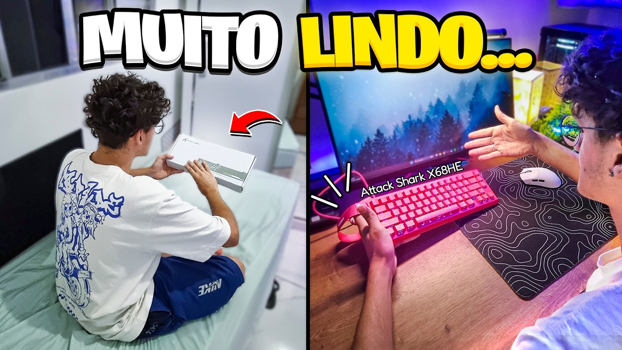 O teclado mais bonito que j&aacute; testei - Attack Shark x68he (POV)