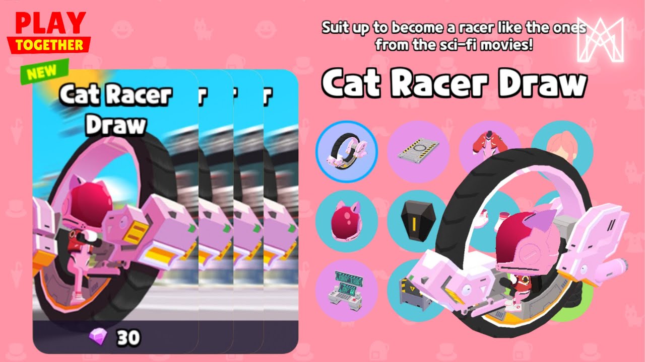 Cat Racer Draw 30x ++, New Vehicle😻 | Play Together
