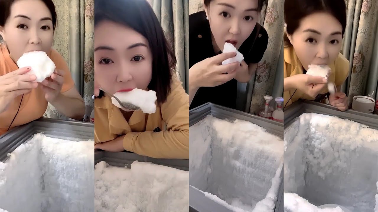 ASMR her squeaky white ice eating only bites part 5