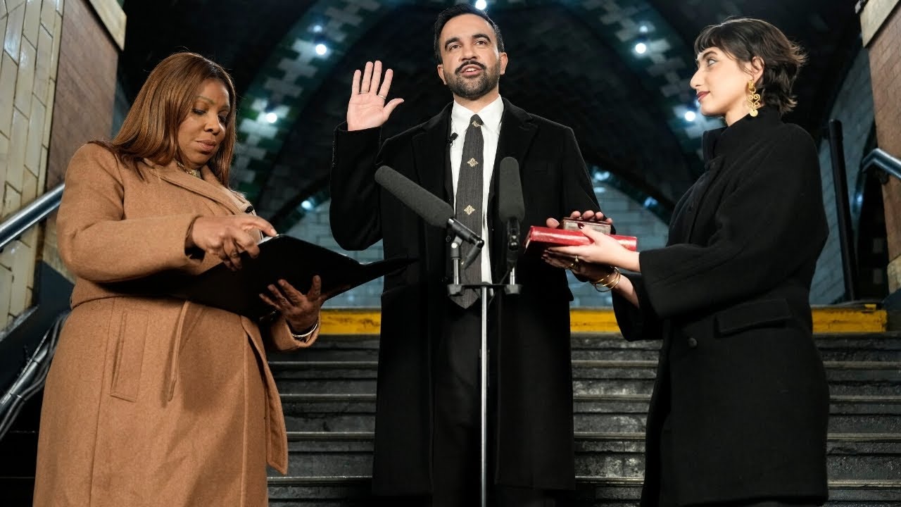 Zohran Mamdani sworn in as New York City mayor at subway station