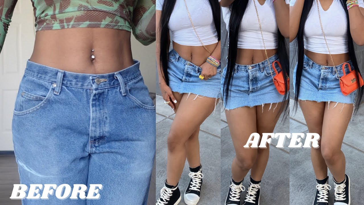 DIY TURNING YOUR OLD JEANS INTO A MINI SKIRT