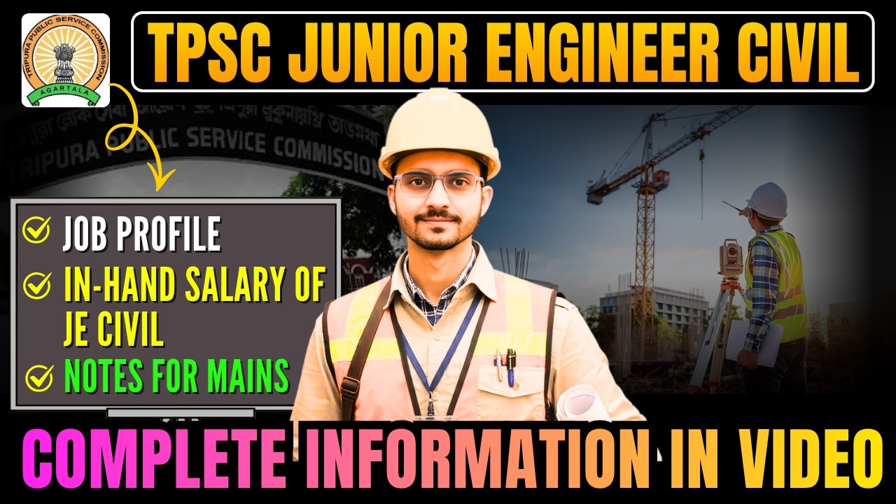 TPSC Junior Engineer Civil Job Profile | TPSC JE Civil Salary💰 | TPSC Junior Engineer Civil Mains