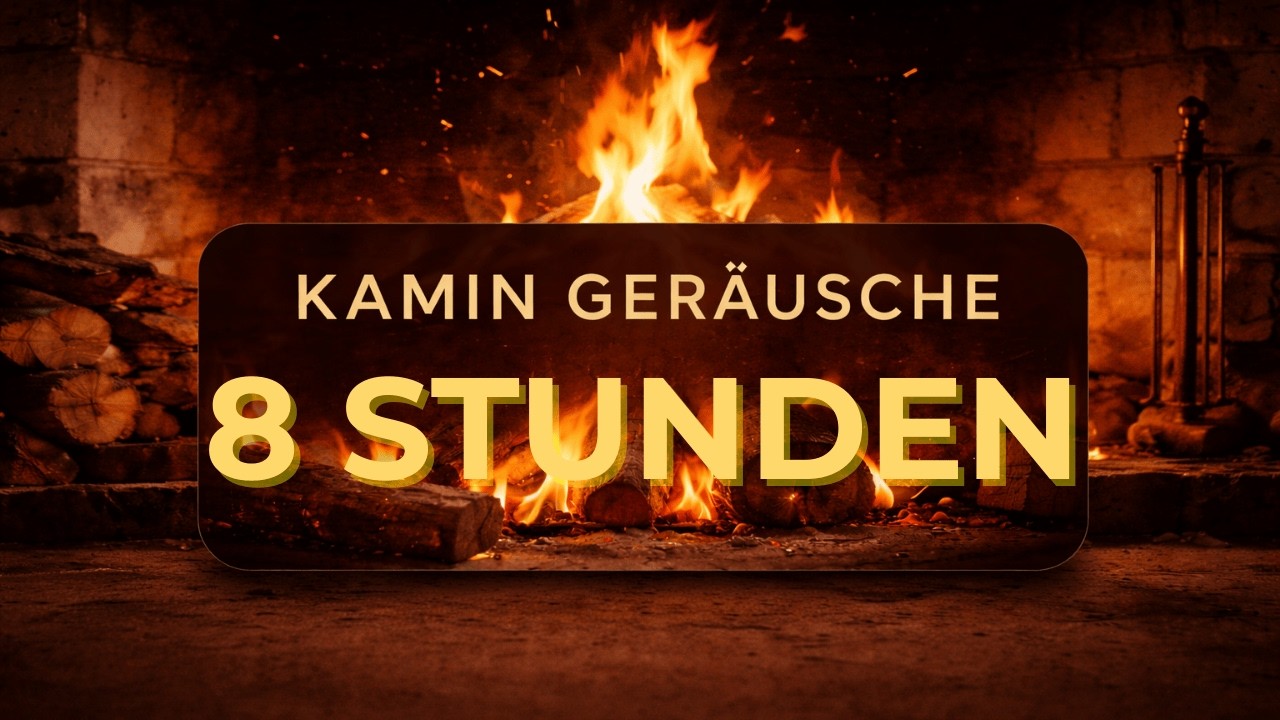 Kamin Geräusche zum Einschlafen – 8 Stunden | Schwarzer Bildschirm