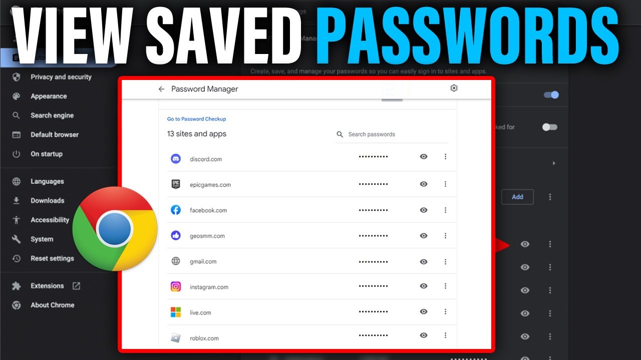 How to View Saved Passwords on google chrome browser (PC or Laptop)