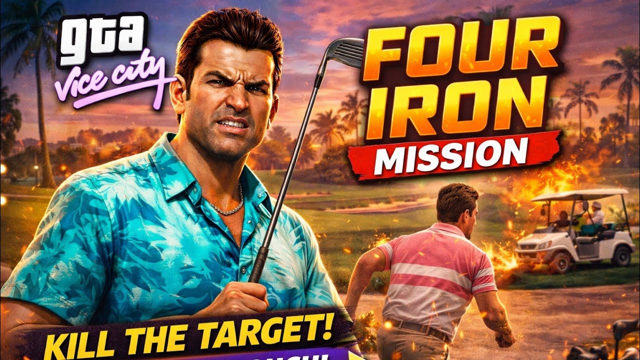 Tommy Vercetti vs Golf Club Target! ⛳ GTA Vice City Four Iron Mission