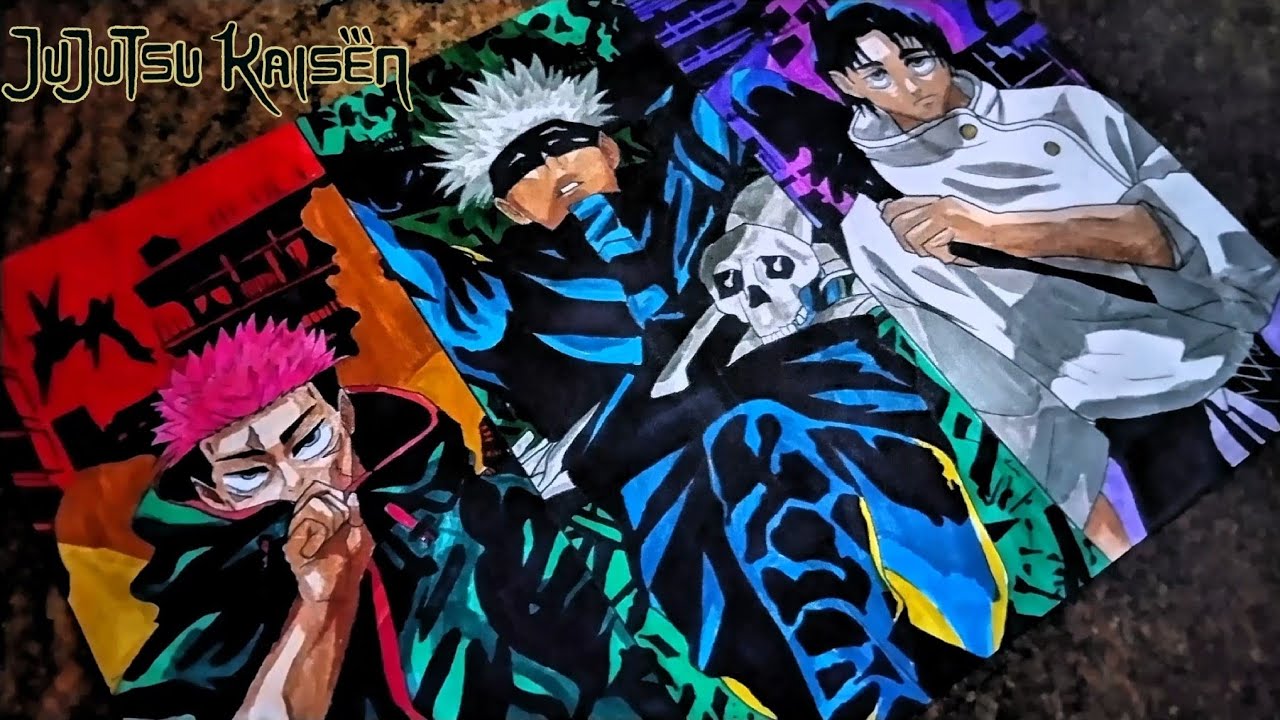 HOW TO DRAW YUJI ITADORI, SATORU GOJO AND YUTA OKKOTSU STEP BY STEP DRAWING TUTORIAL  JUJUTSU KAISEN