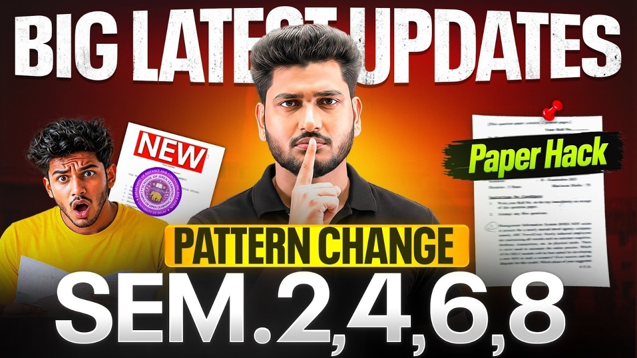 DU SOL Big Update 😱 Exam Pattern Change 2026 | Don't Ignore
