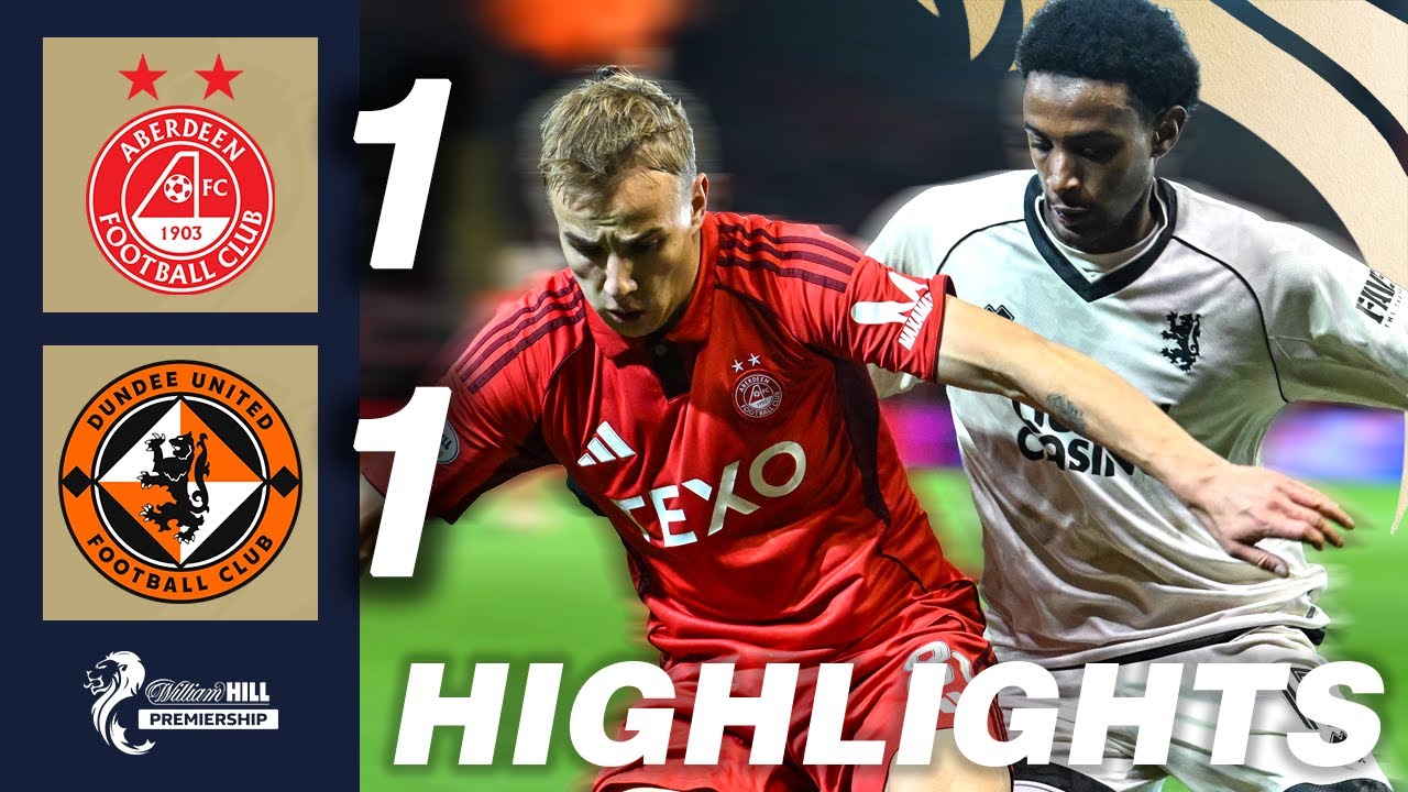 Aberdeen 1-1 Dundee United | HIGHLIGHTS | William Hill Premiership