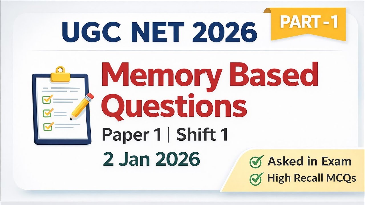UGC NET Paper 1 Memory Based Questions | JANUARY 2 | Shift 1 | Part 2