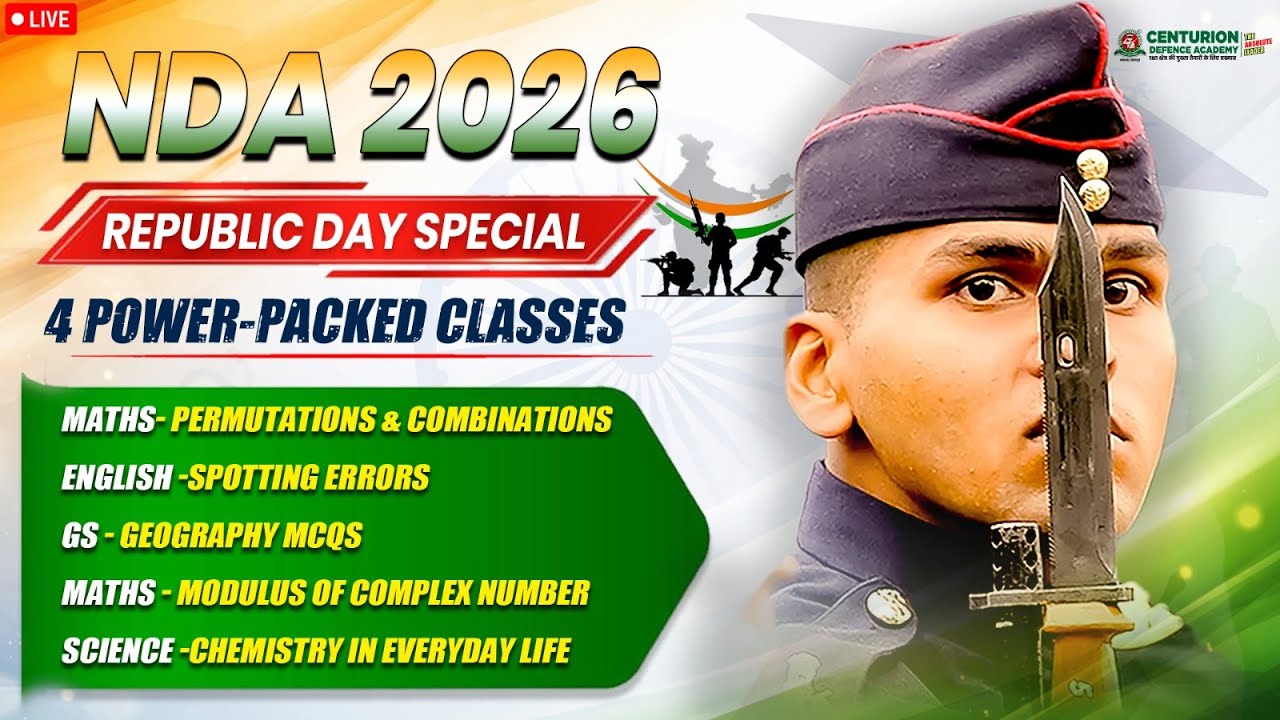 Republic Day 2026 NDA Academic Mission  | 5-Hour Power Live Class | Maths • English • GS • Science 🔥
