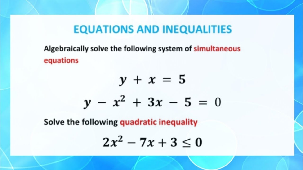 Grade 12  maths paper 1 practice  question: Equations and inequalities #basicalgebra #grade12algebra