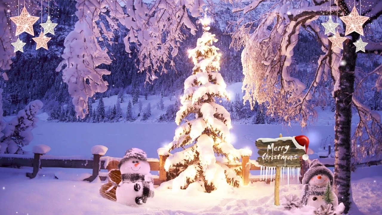 White Christmas Cute Snowman Background 4K | background loop | Animation | Motion | Effects |Cheizme