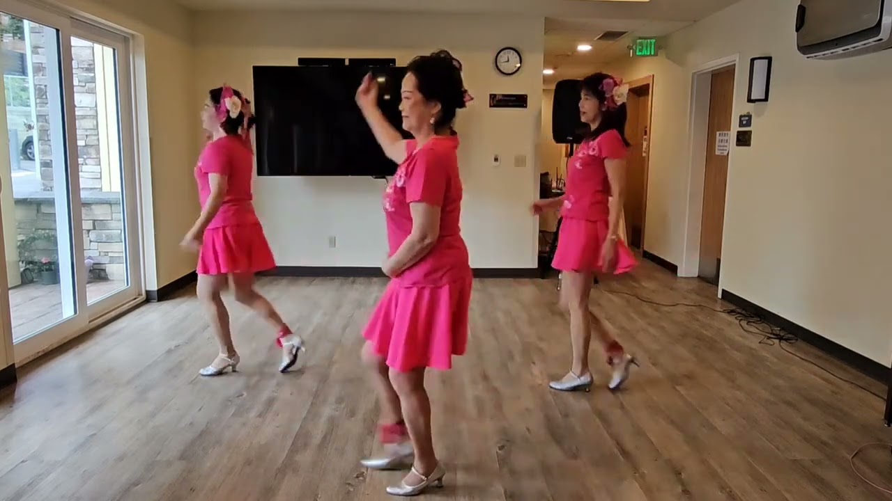 Mambo # 5   Second round  Ad 8 more count 老師更正板，第二回Evelyn  Patty  May  @ Seattle Sing and Dance