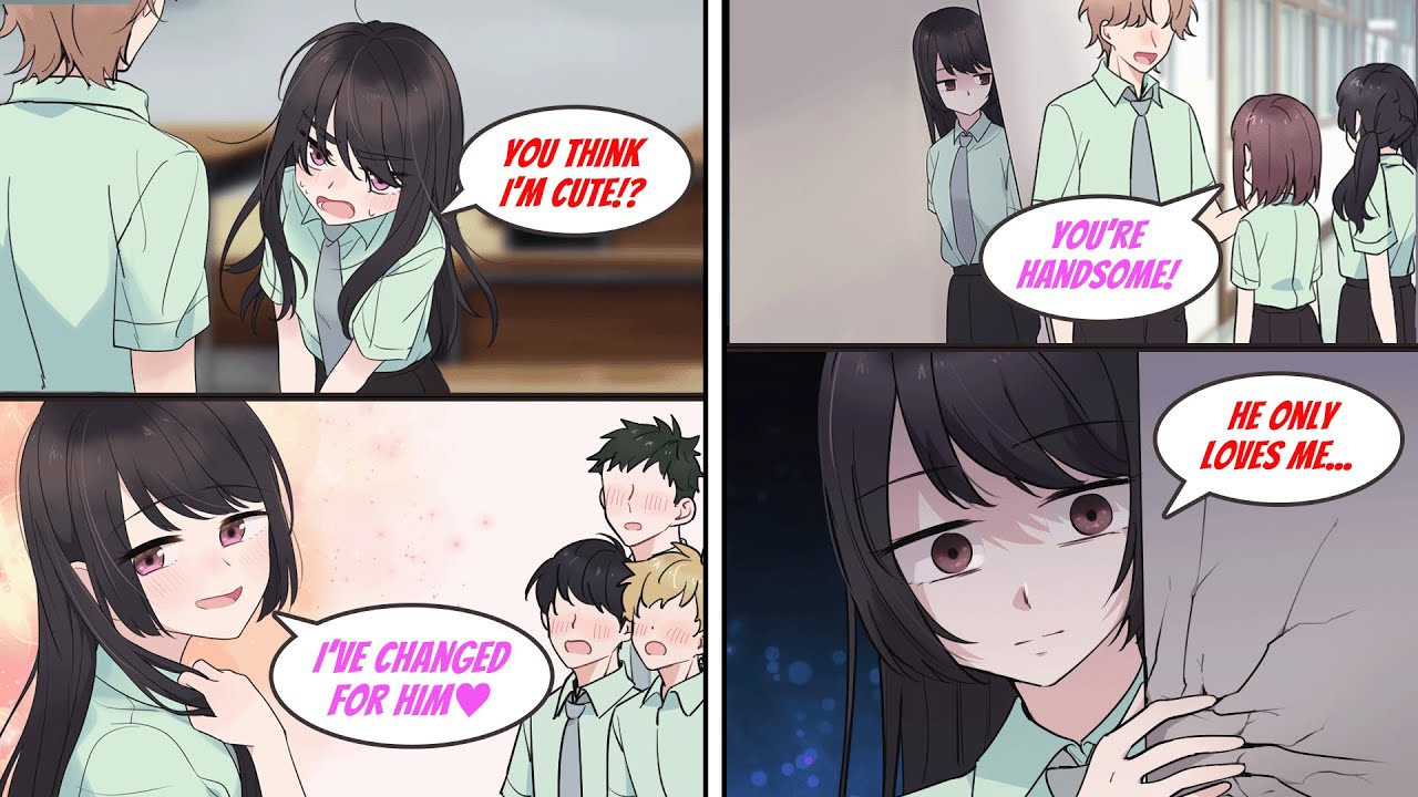 ［Manga dub］She became a super Yandere when I praised her that she's pretty［RomCom］