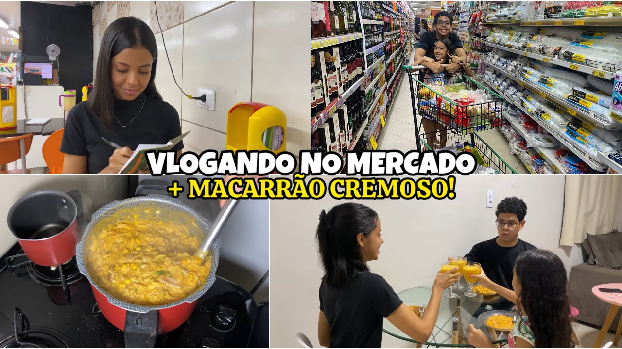 COMPRAS NO MERCADO, MACARRÃO NA PANELA DE PRESSÃO + RECEBIDOS! 😍