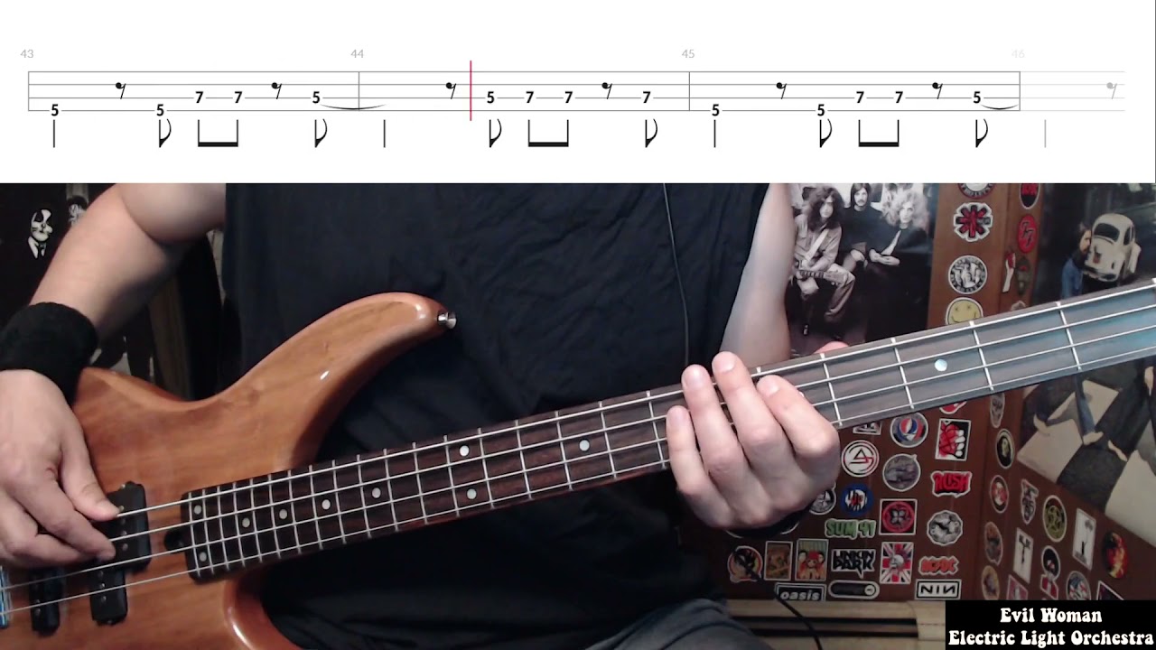 Evil Woman by Electric Light Orchestra - Bass Cover with Tabs Play-Along