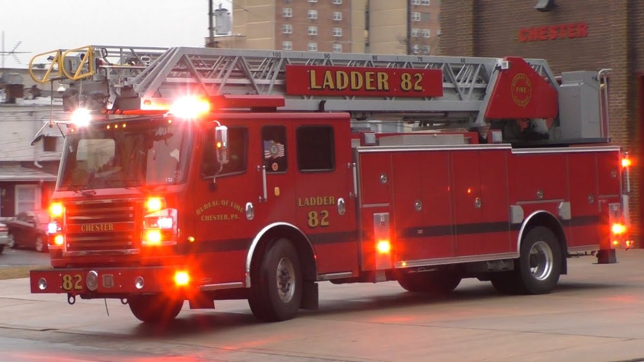 Chester Bureau of Fire Battalion 82, Engine 82 & Ladder 82 Responding 1/4/20