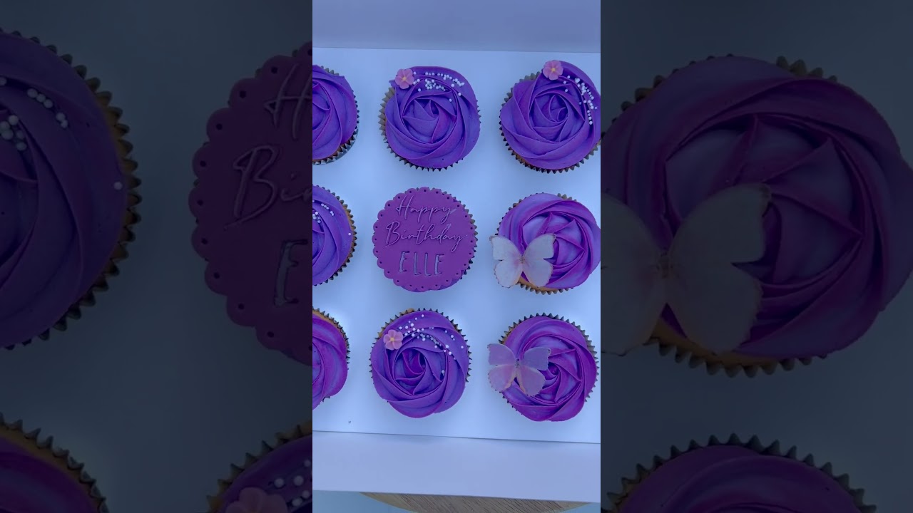 Purple cupcakes 💜💜 #cupcake #purplecake #cake #cakedecorating #butterflies