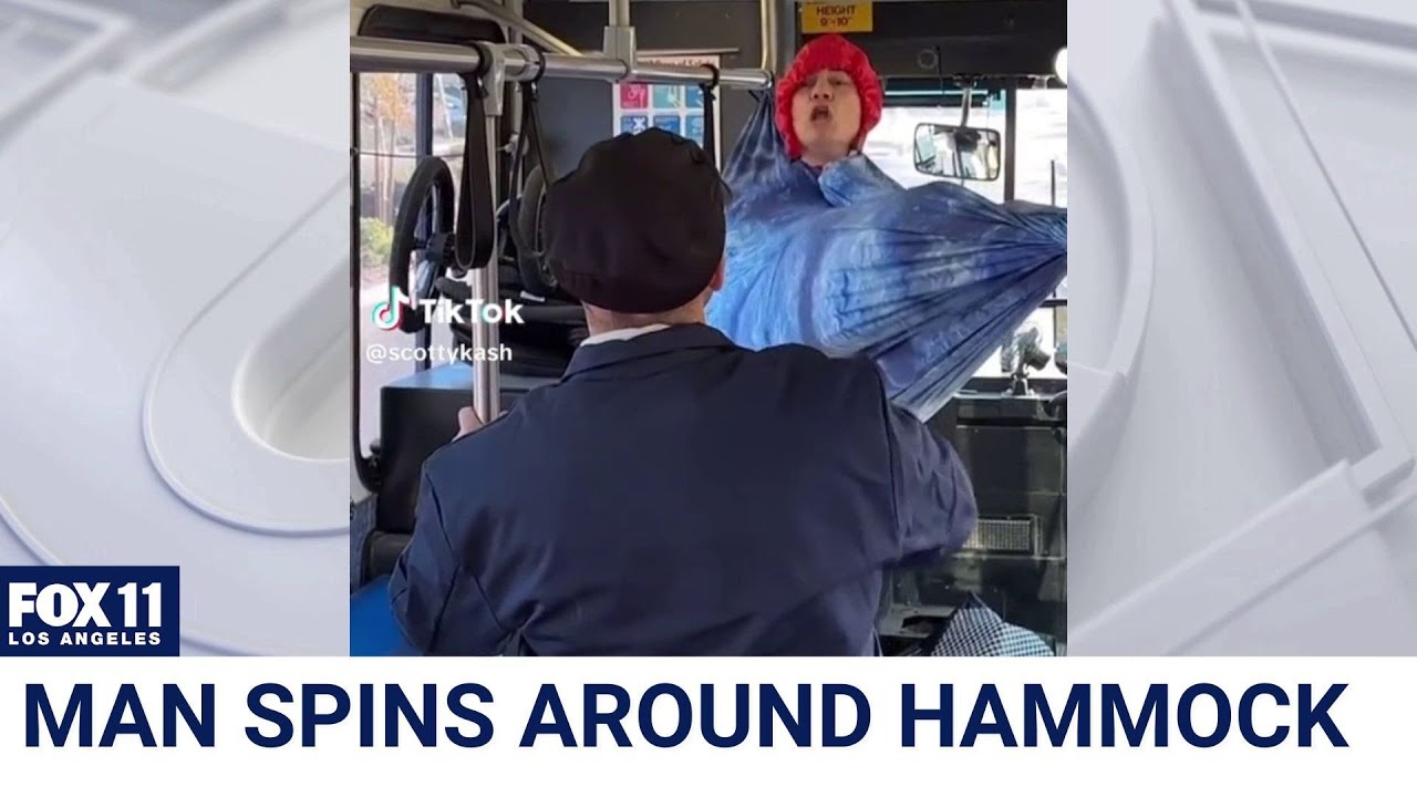 Man refuses to take down hammock on bus