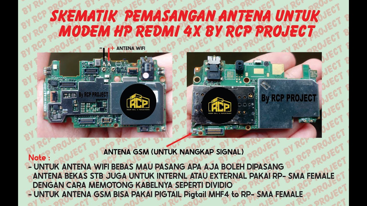 SKEMATIK ANTENA WIFI & GSM REDMI 4X (MODEM HP) #MANTAPPP.....!!!