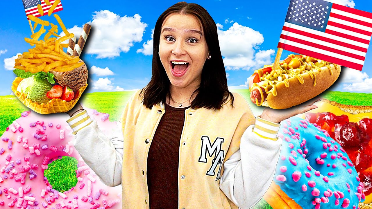 1 Tag lang wie in AMERIKA ESSEN 🇺🇸 😳 (verrückte essens-kombinationen ) - Celina