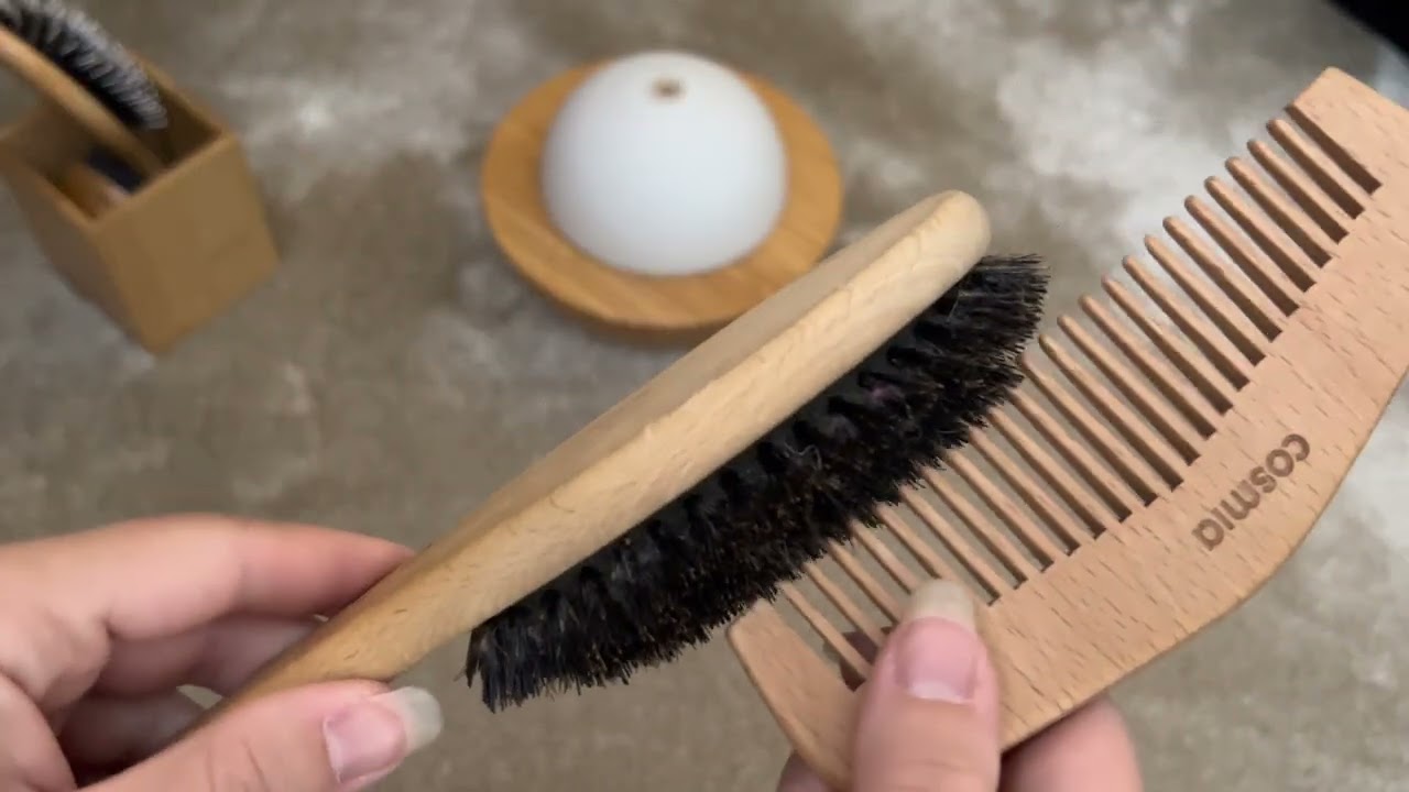 ASMR Wooden Brushes on Soft Carpet - Wooden & Brushing Sounds