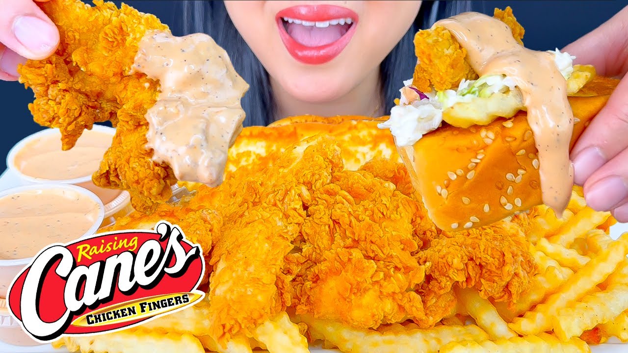 ASMR RAISING CANES FRIED CHICKEN TENDERS
