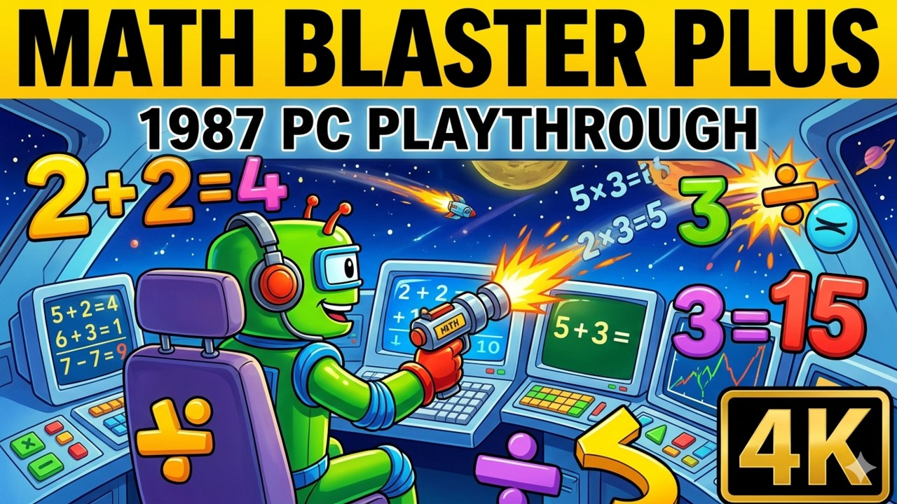 Math Blaster Plus (PC) 1987 Playthrough 4K Ultra HD