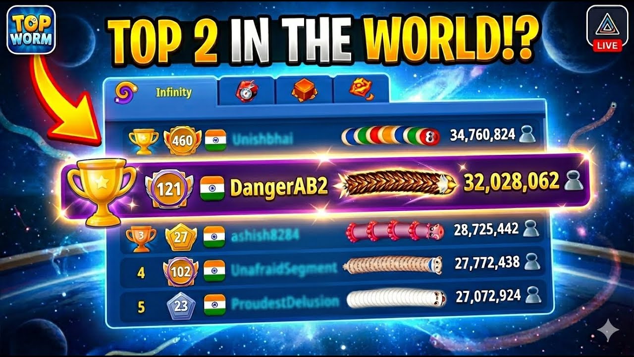 Top 2 in India 🐍 WormsZone.io