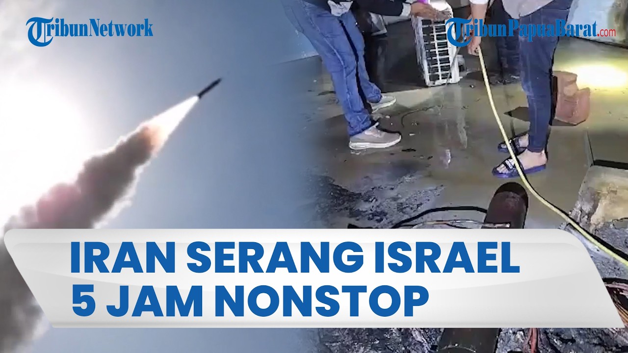5 JAM NONSTOP! Israel Digempur Ratusan Rudal dan Drone Iran, Tel Aviv hingga Haifa Mencekam