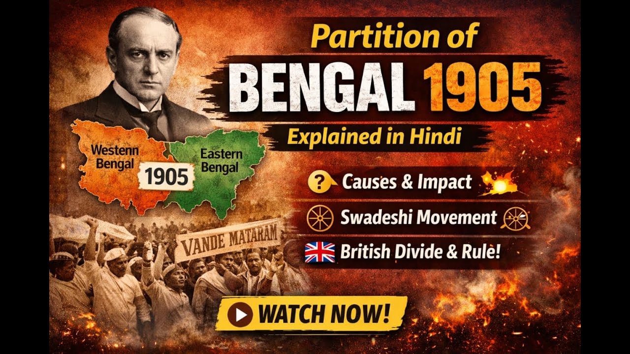Partition Of Bengal - Short Notes+MCQ || #nda #upsc #history #exam #exampreparation #cds